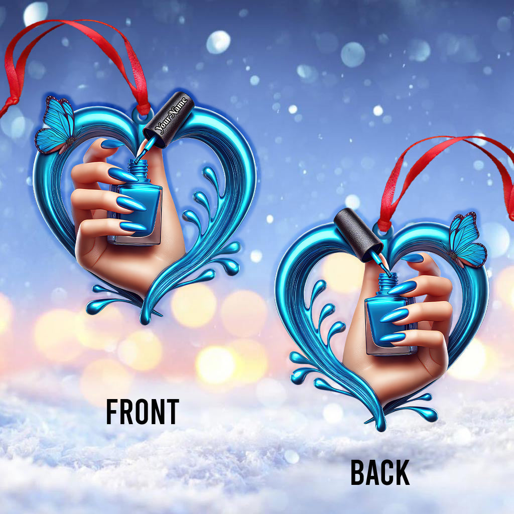 Custom Name Nail Ornament, Christmas Decoration for Nail Salon