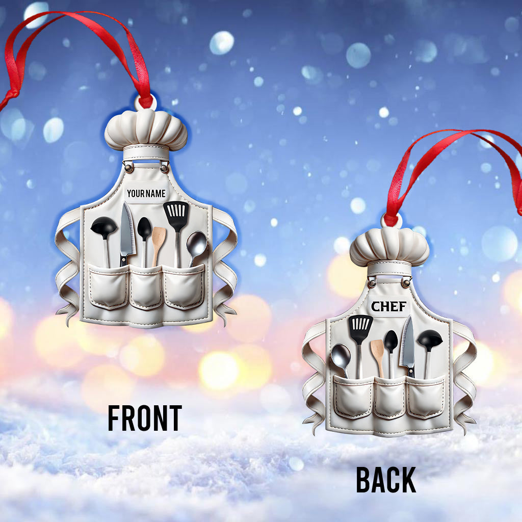 Custom Name Chef Ornament, Christmas Gift for Cooking Lover