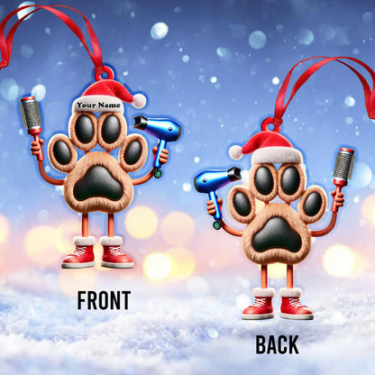 Custom Name Groomer Ornament, Pet Shop Christmas Decor