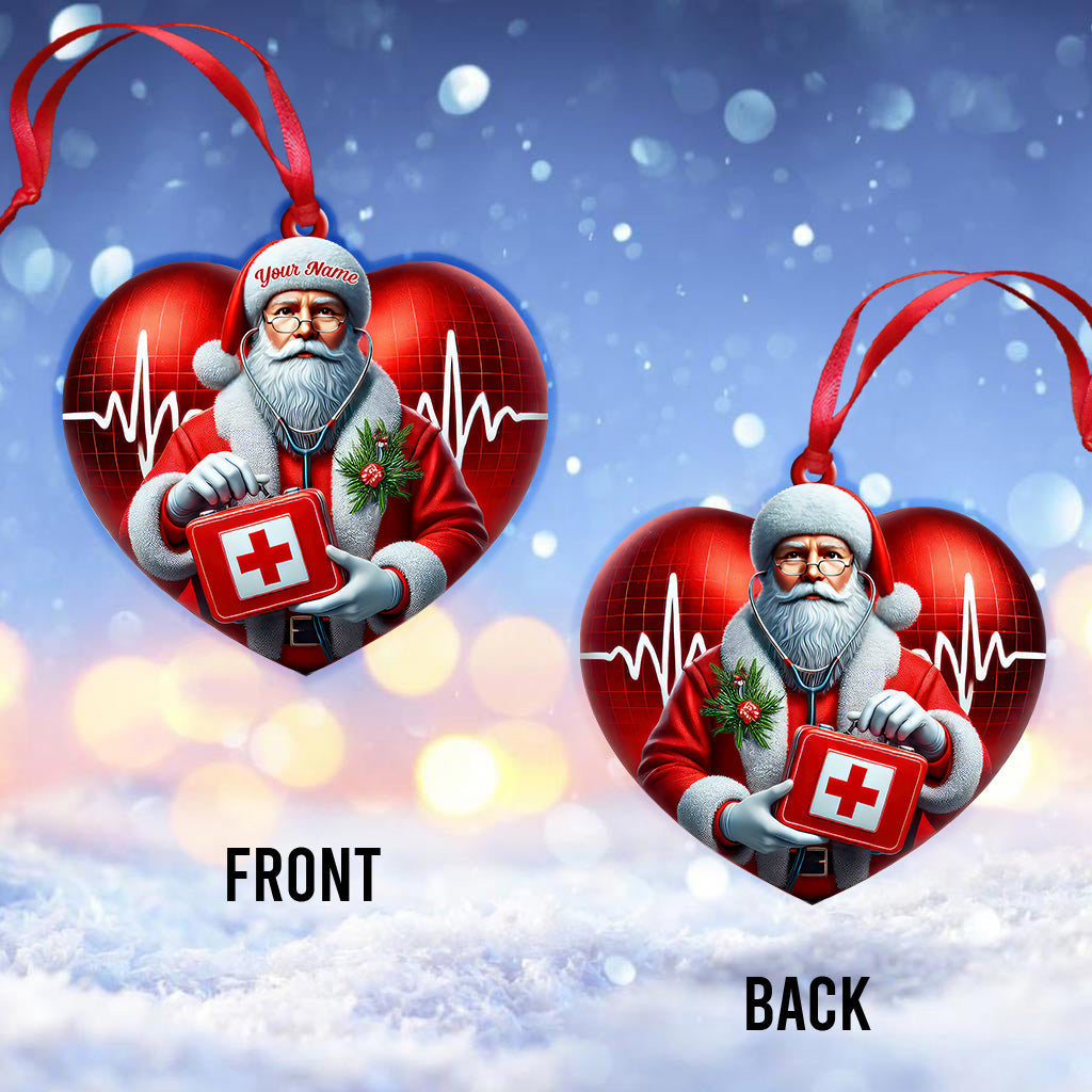 Custom Name Santa Nurse Ornament, Home Decor Christmas Gift