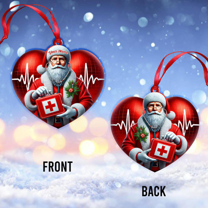 Custom Name Santa Nurse Ornament, Home Decor Christmas Gift