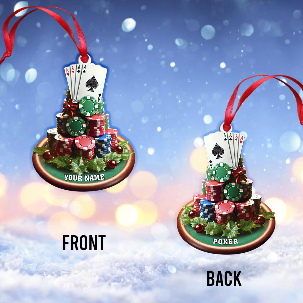 Custom Name Poker Ornament, Poker Christmas Gift