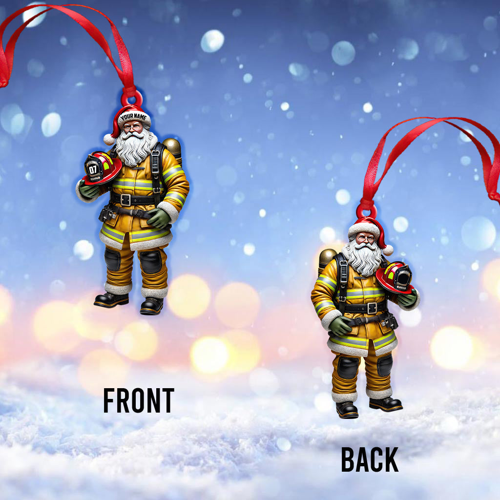 Custom Name Fire Fighter Ornament, Fire Fighter Christmas Gift