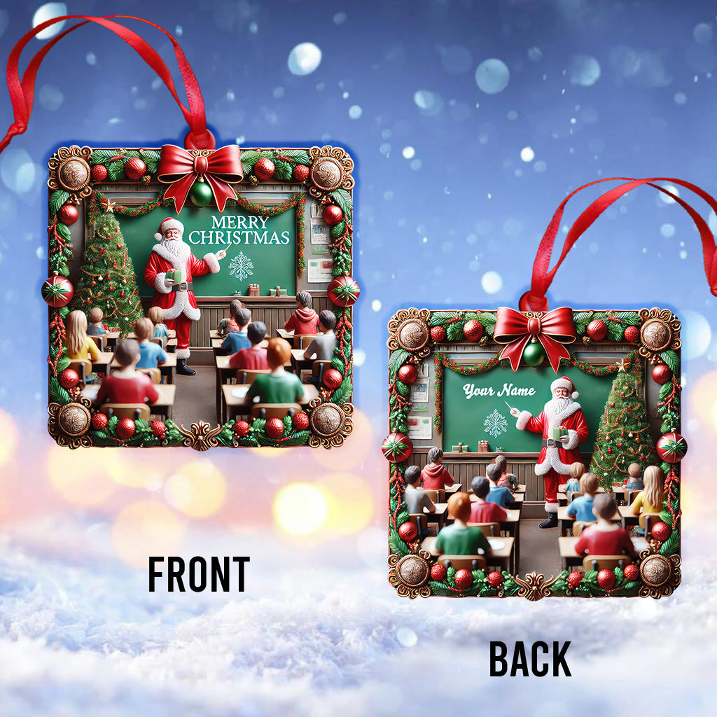 Custom Name Teacher Christmas Ornament, Christmas Gift for Teacher