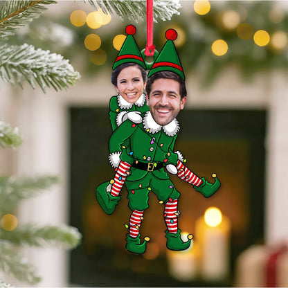 ELF Couple Christmas, Home Decor, Christmas Ornament, Personalized Ornament