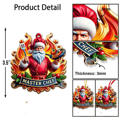 Custom Name Chef Ornament, Christmas Gift for Cooking Lover