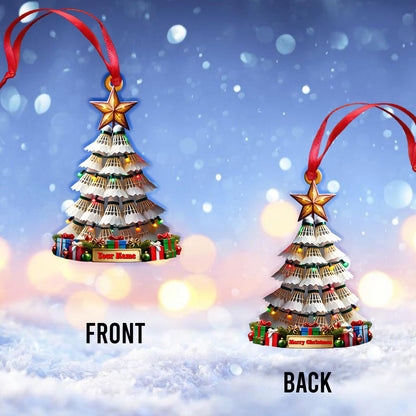 Custom Name Badminton Christmas Tree Ornament, Badminton Lover Christmas Gift