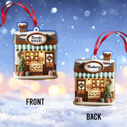 Custom Name Bakery Store Ornament, Bakery Store Christmas Decoration