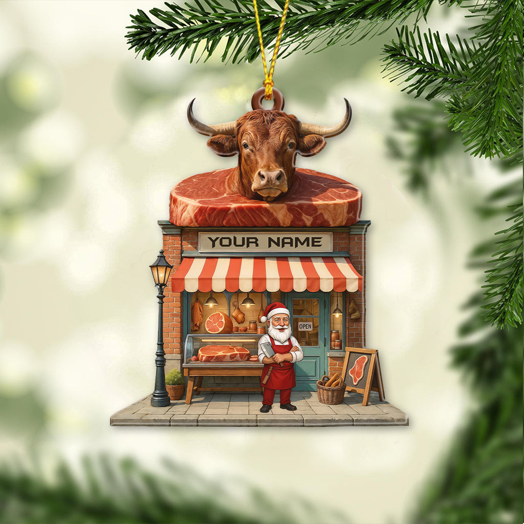 Butcher Santa, Home Decor, Christmas Ornament, Personalized Ornament