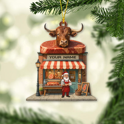 Butcher Santa, Home Decor, Christmas Ornament, Personalized Ornament