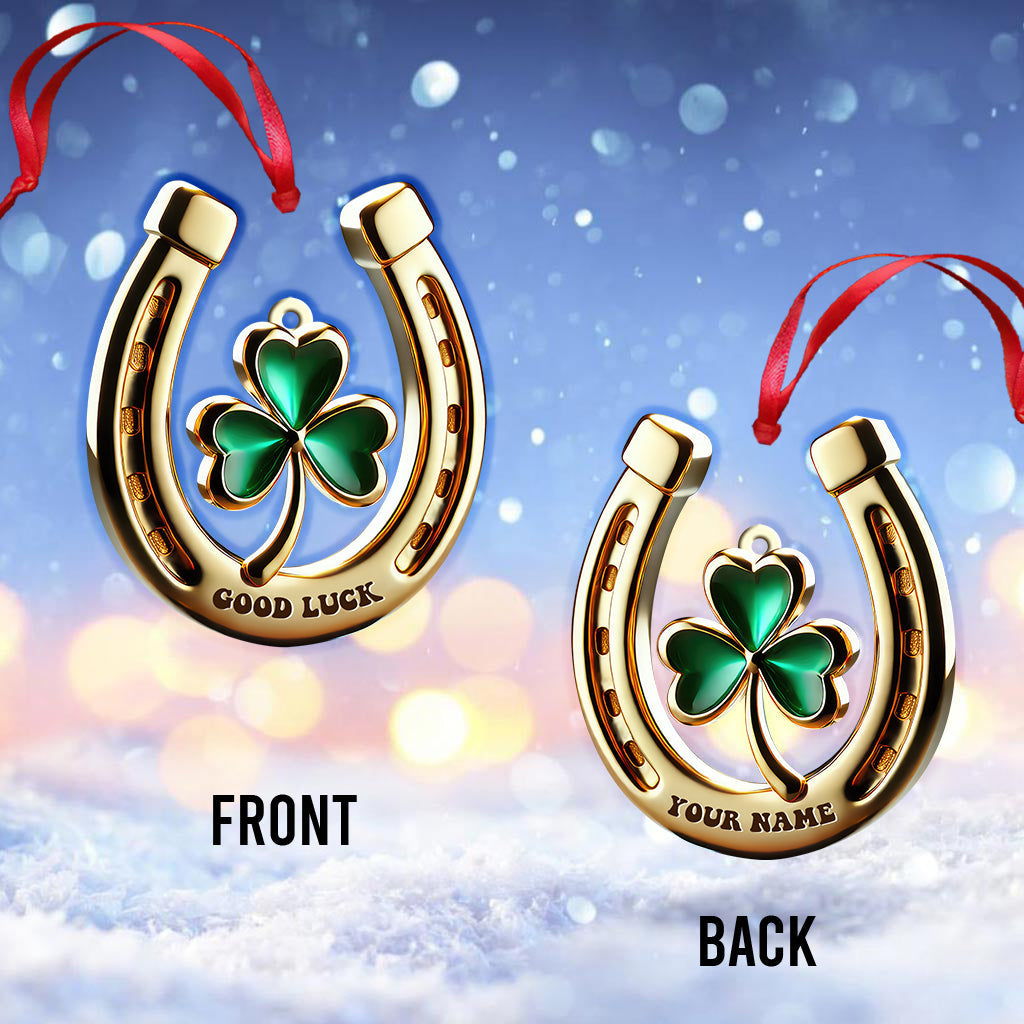 Custom Name Ireland Lucky Flower Ornament, Ireland Lover Christmas Gift