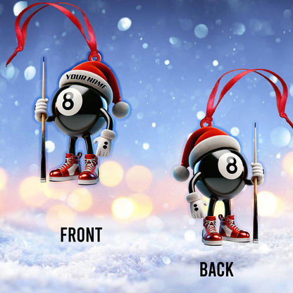 Custom Name Billiard Ornament, Billiard Lover Christmas Gift