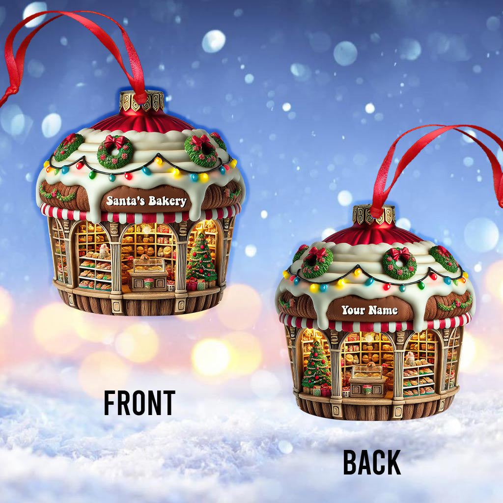 Custom Name Bakery Store Ornament, Bakery Store Christmas Decoration