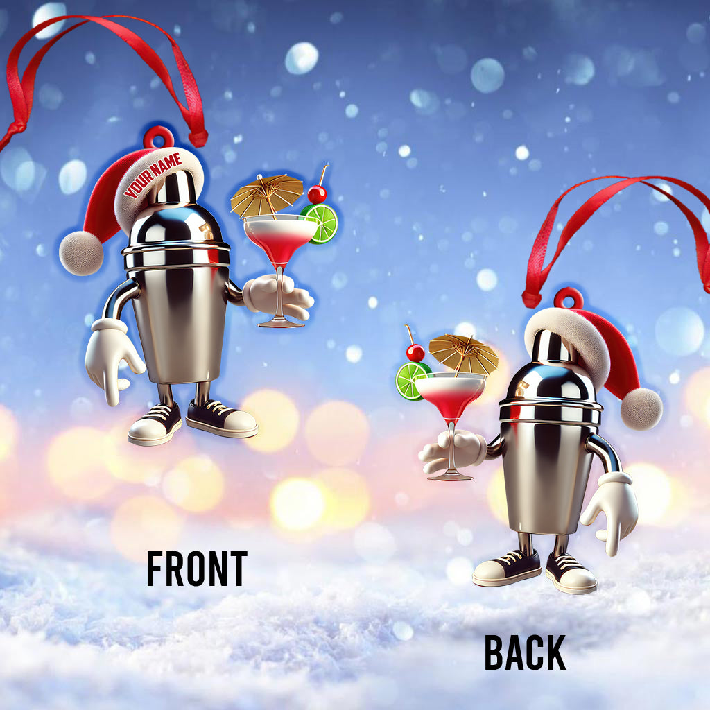 Custom Name Bartender Ornament, Barista Christmas Gift