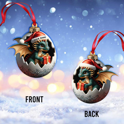 Custom Name Dragon Ornament, Christmas Gift for Dragon Lover