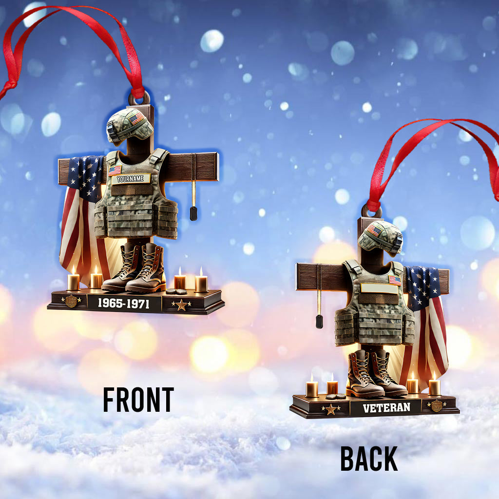 Custom Name U.S. Veteran Ornament Ornament, U.S. Veteran Memorial Christmas Gift