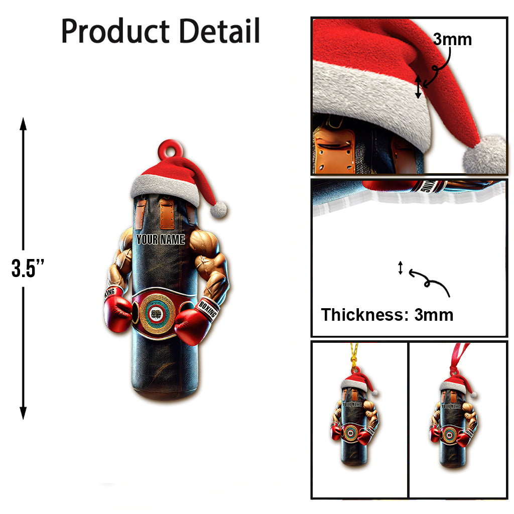 Custom Name Boxing Ornament, Christmas Gift for Boxing Lover