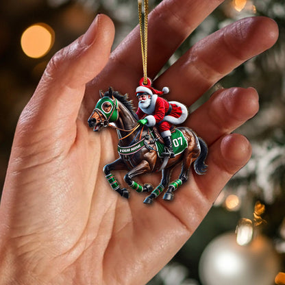 Custom Name and Number Horse Racing Ornament Ornament, Christmas Horse Racing Gift