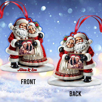 Custom Name and Photo Christmas Couple Ornament, Couple Christmas Gift