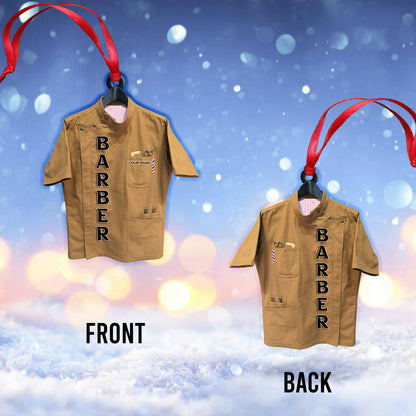 Custom Name Barber Ornament, Christmas Decoration for Barber Shop