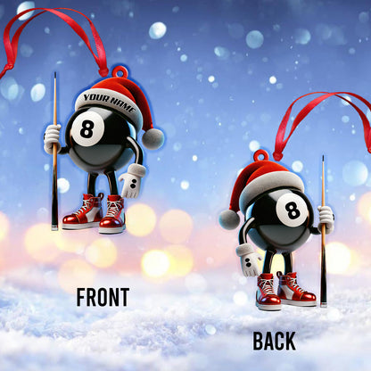 Custom Name Billiard Ornament, Billiard Lover Christmas Gift