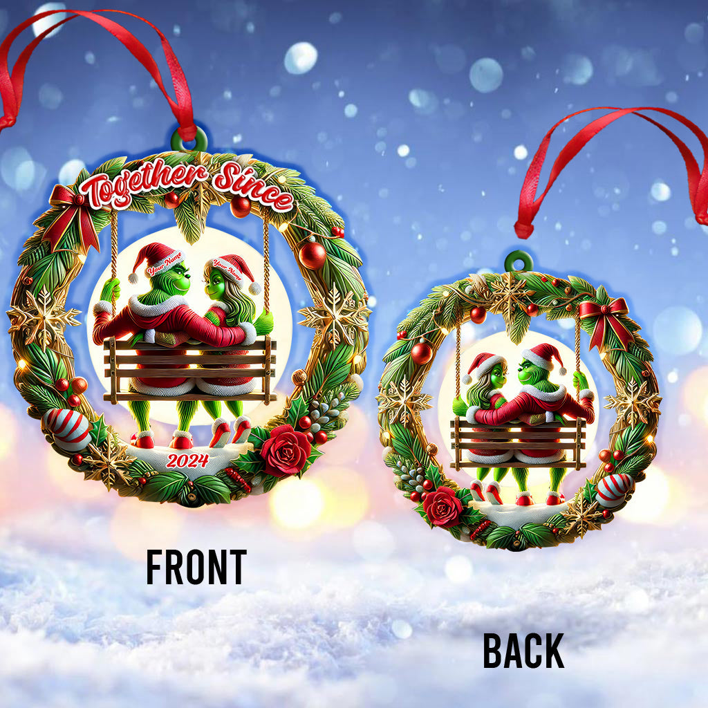 Custom Name Couple Ornament, Together Since, Lover Christmas Gift