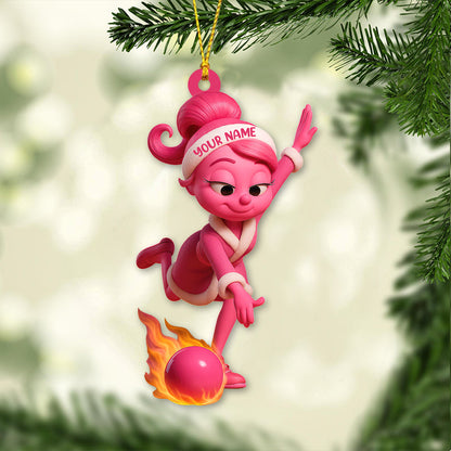 Bowling ELF, Home Decor, Christmas Ornament, Personalized Ornament
