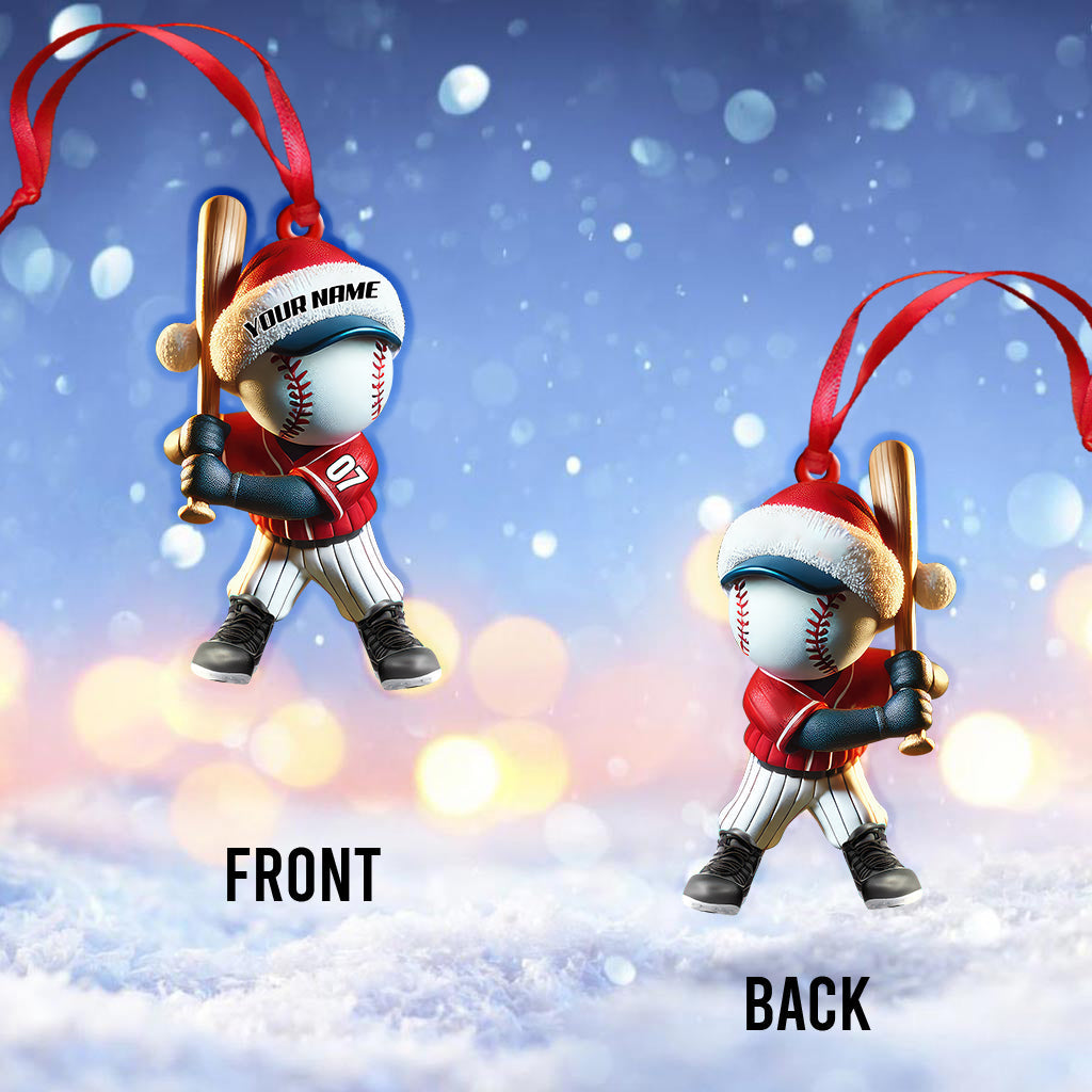 Custom Name Baseball Ornament, Baseball Lover Christmas Gift