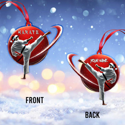 Custom Name Karate Ornament, Christmas Gift for Karate Lover