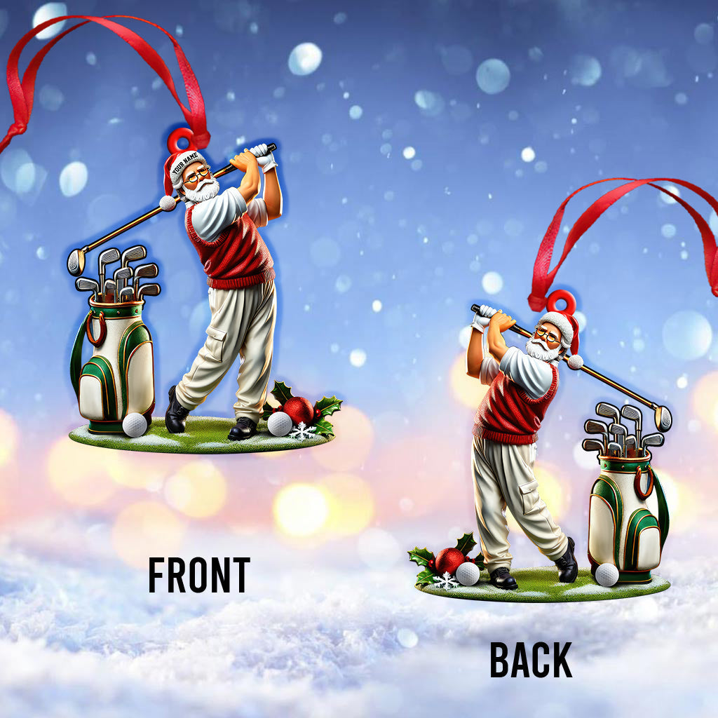 Custom Name Golf Santa Ornament, Golf Lover Christmas Gift