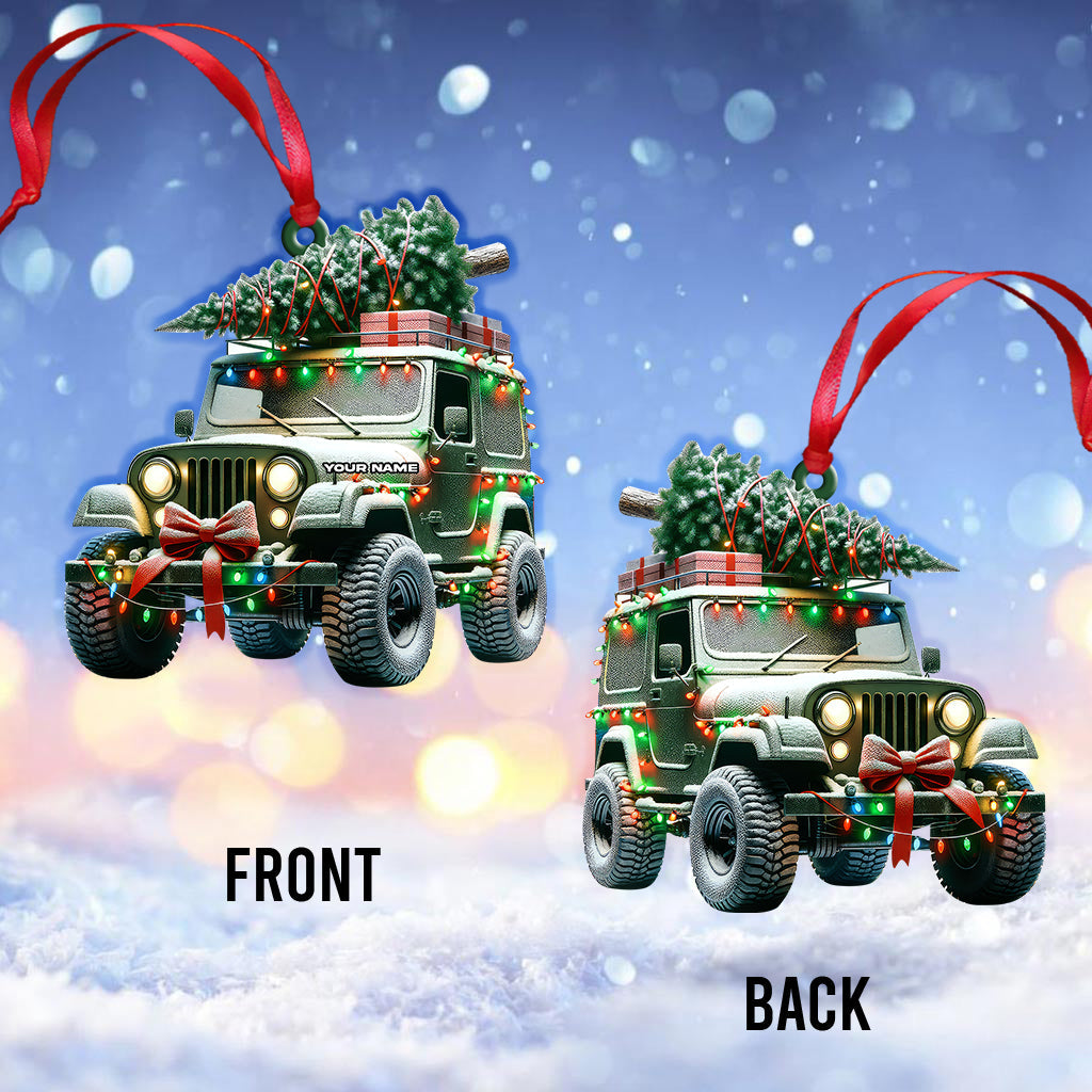 Custom Name Jeep Ornament, Christmas Gift for Jeep Lover