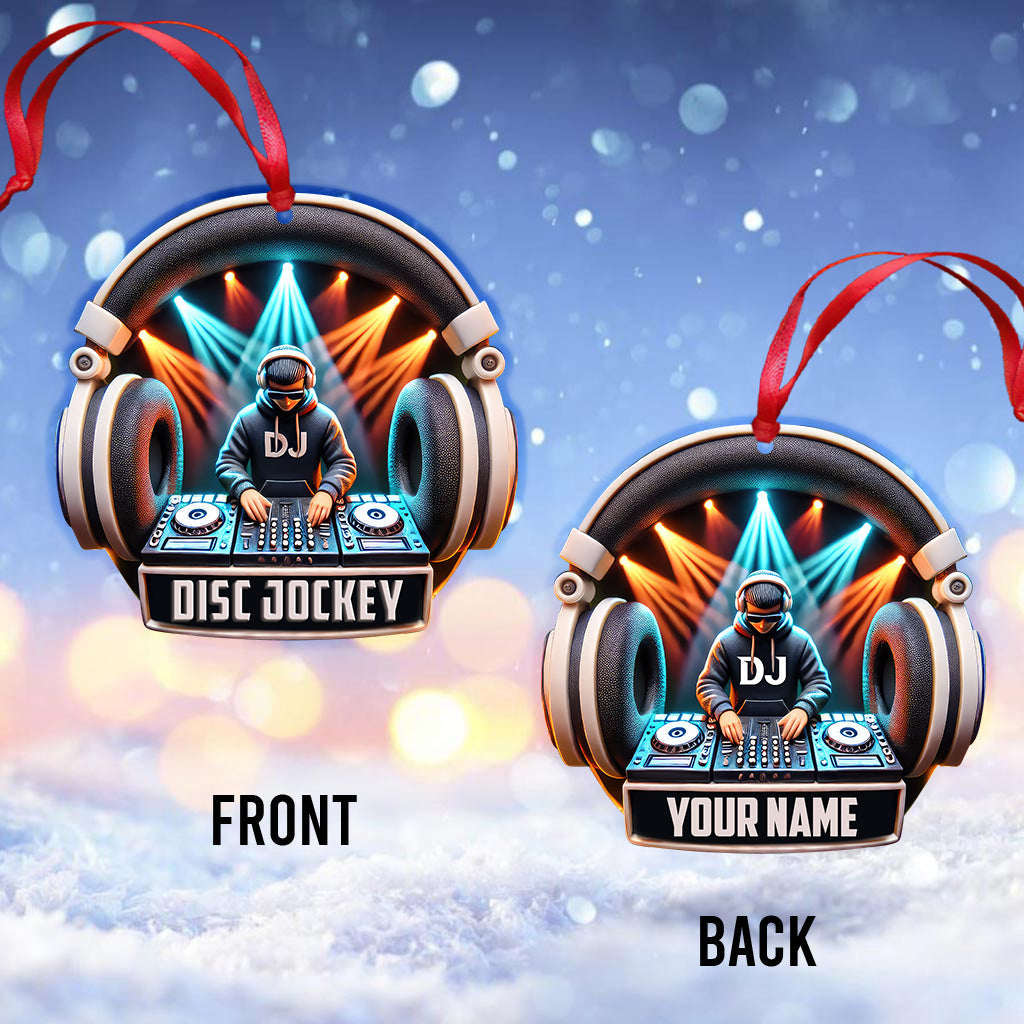 Custom Name Disc Jockey Ornament, DJ Christmas Gift