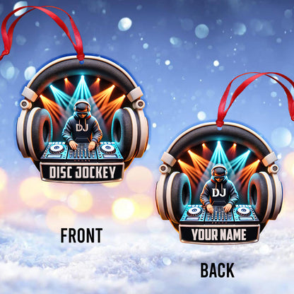 Custom Name Disc Jockey Ornament, DJ Christmas Gift