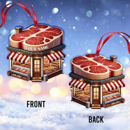 Custom Name Butcher Ornament, Christmas Gift