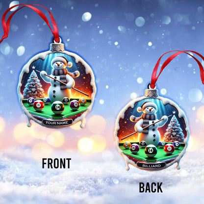 Custom Name Billiard Ornament, Billiard Lover Christmas Gift