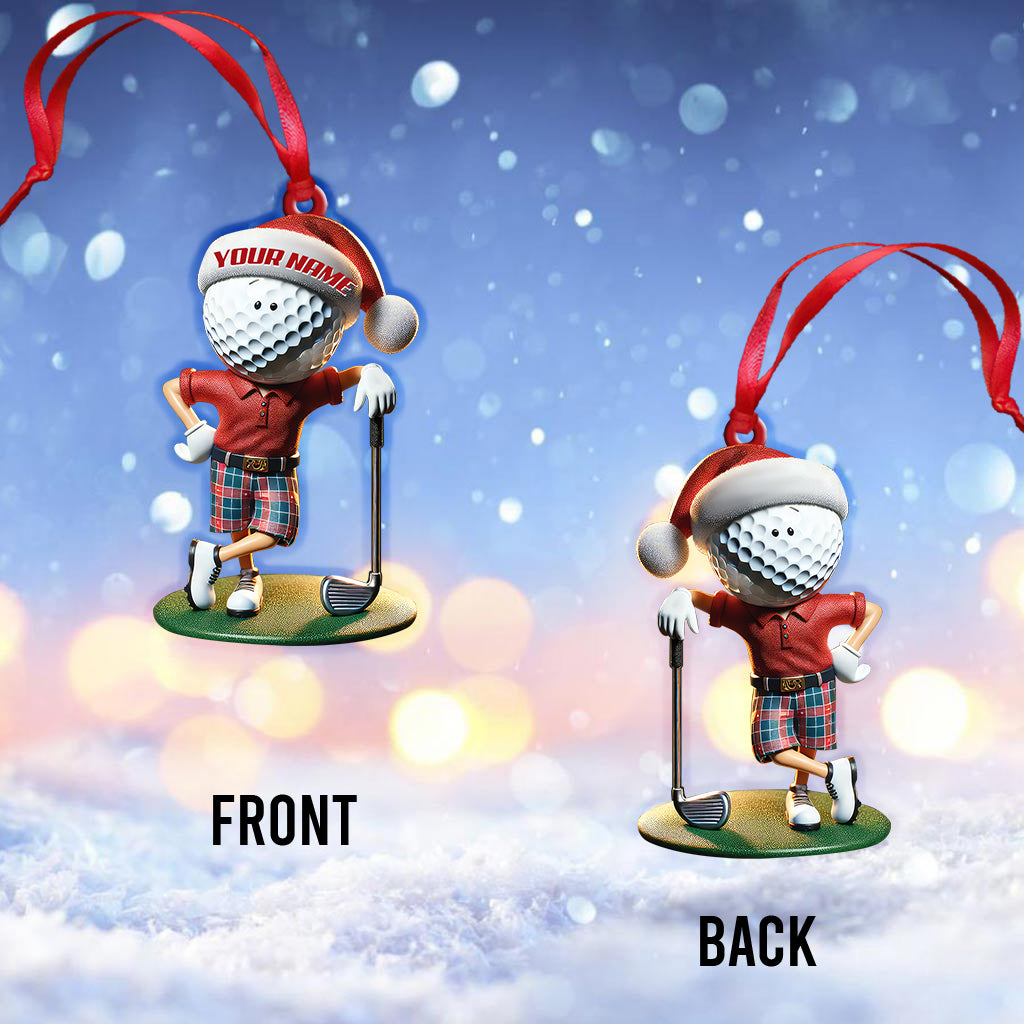 Custom Name Golf Santa Ornament, Golf Lover Christmas Gift
