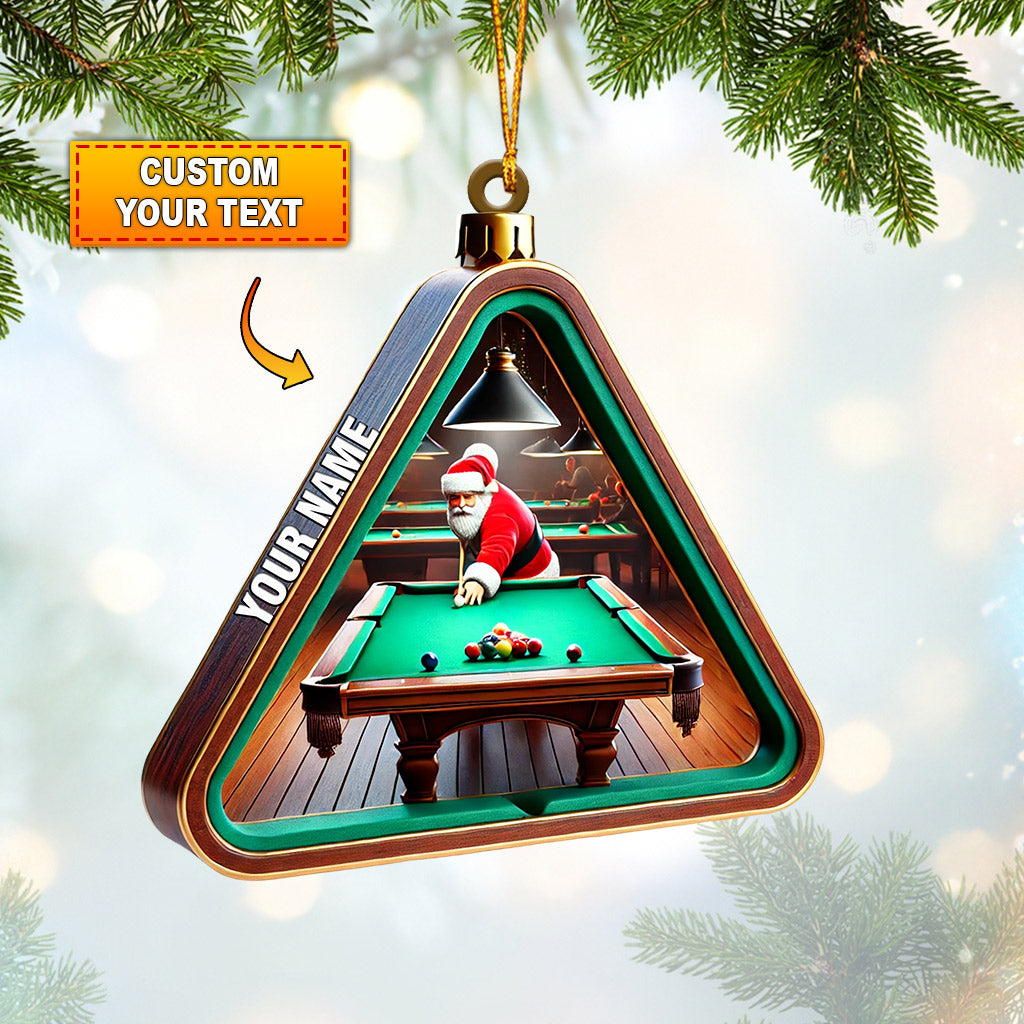 Billiard Santa Decor Christmas Ornament, Personalized Ornament