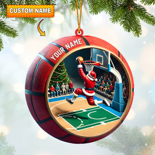Ball Basketball Decor Christmas Ornament, Personalized Ornament