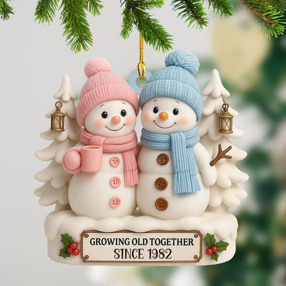 Snowman Couple Christmas, Home Decor, Christmas Ornament, Personalized Ornament