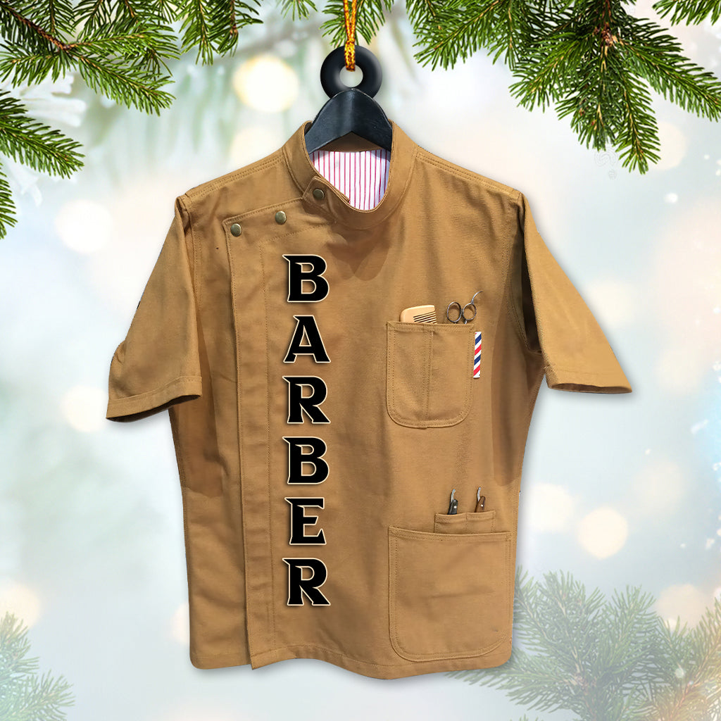 Custom Name Barber Ornament, Christmas Decoration for Barber Shop