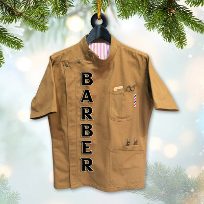 Custom Name Barber Ornament, Christmas Decoration for Barber Shop