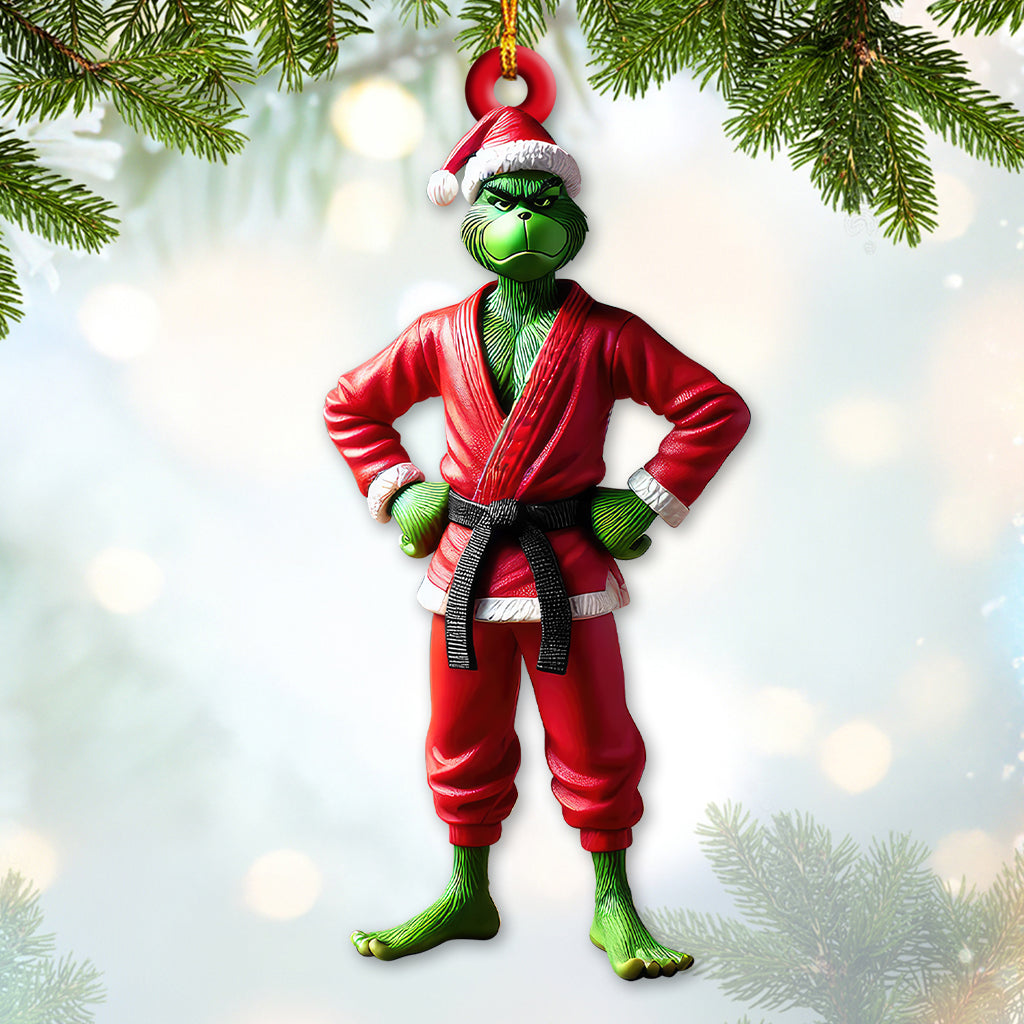 Custom Name Grinch Karate Ornament, Grinch Karate Christmas Gift