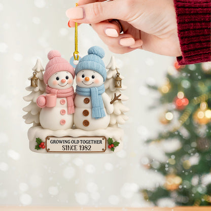 Snowman Couple Christmas, Home Decor, Christmas Ornament, Personalized Ornament