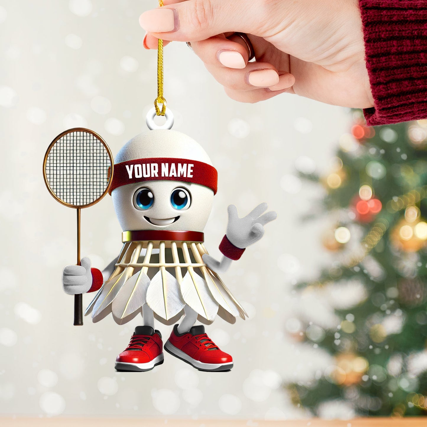 Badminton Christmas Ornament, Personalized Ornament