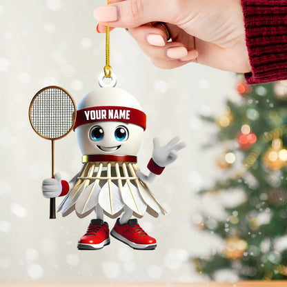 Badminton Christmas Ornament, Personalized Ornament