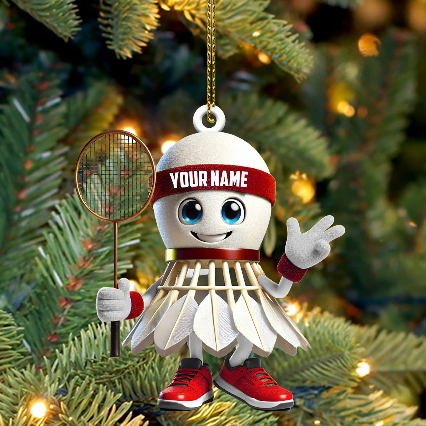 Badminton Christmas Ornament, Personalized Ornament