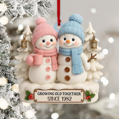 Snowman Couple Christmas, Home Decor, Christmas Ornament, Personalized Ornament