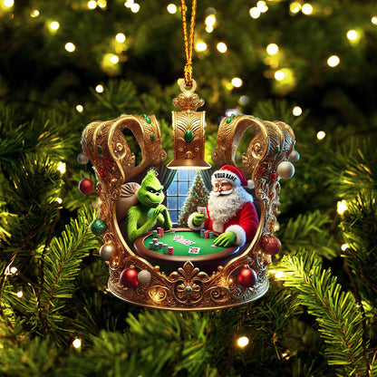 Poker King Santa Home Decor Christmas Ornament, Personalized Ornament