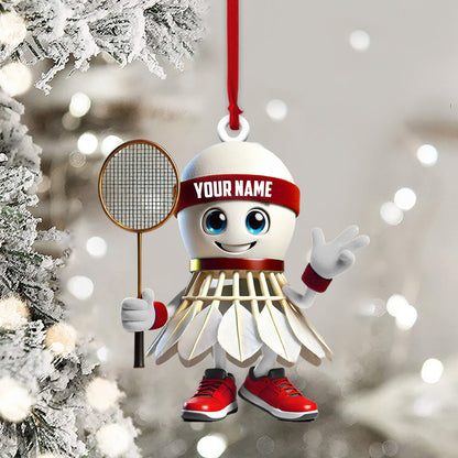 Badminton Christmas Ornament, Personalized Ornament