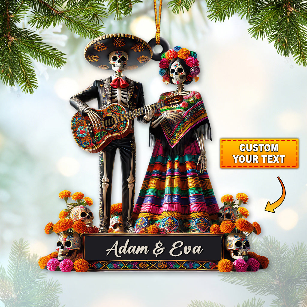 Custom Name Mexican Couple Ornament, Mexican Couple Christmas Gift